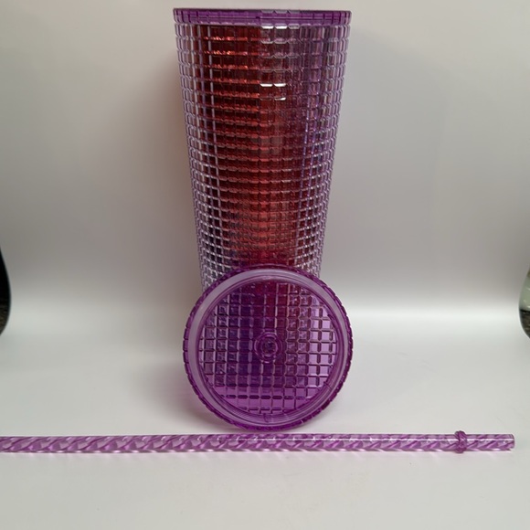 Starbucks Summer 2021 Pink and Purple Grid Tumbler venti Cold Cup - Picture 3 of 4